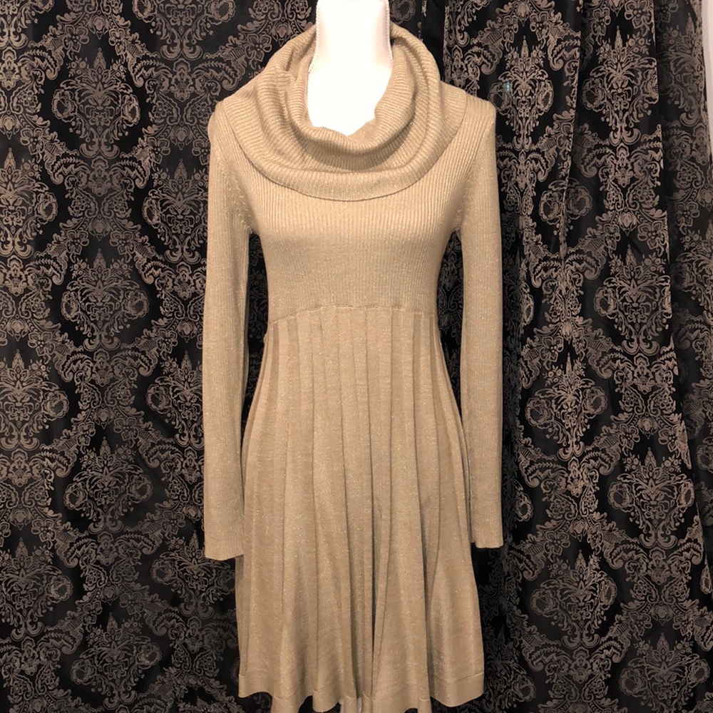 Calvin Klein Champagne Gold Sweater Dress